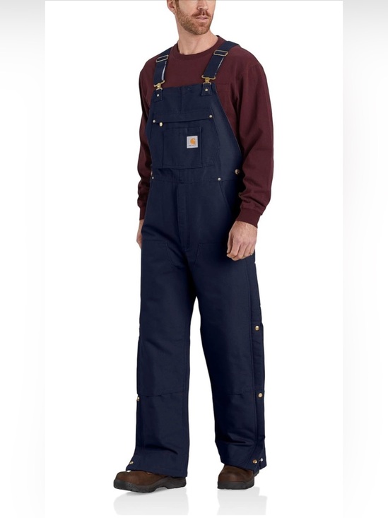 Carhartt Other - Carhartt Navy Work Duck Bib Overalls with Chest Pocket